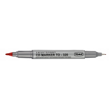 Pisak marker dwustronny CZERWONY do CD TO-320
