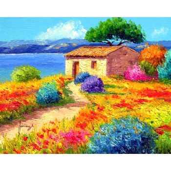 Obraz do MALOWANIA PO NUMERACH WIOSKA 30X40 zestaw