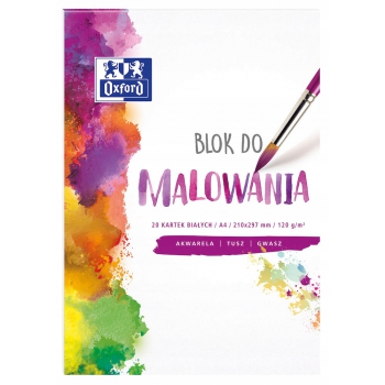 Blok artystyczny A4 20k 120g białe kartki OXFORD