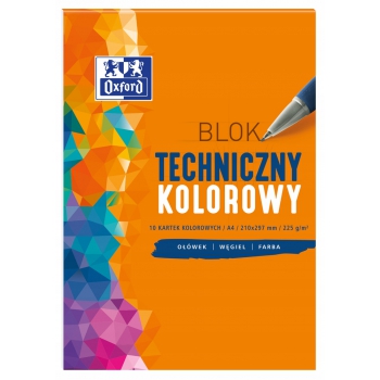 Blok techniczny A4 KOLOROWE grube kartki OXFORD