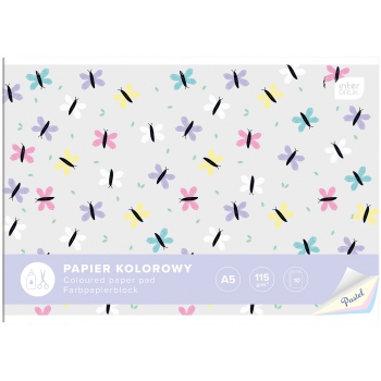 Zeszyt papierów kolorowych A5 PASTEL wycinanka
