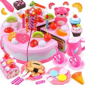 Zestaw TORT URODZINOWY zabawkowy kuchnia 80 el