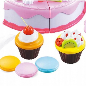 Zestaw TORT URODZINOWY zabawkowy kuchnia 80 el