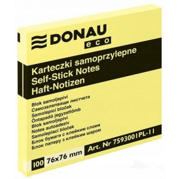 Karteczki samoprzylepne bloczek notes 76x76 Donau