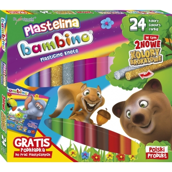 Plastelina BAMBINO szkolna 24 KOL + MATA GRATIS