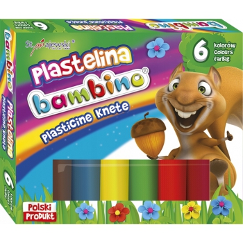 Plastelina BAMBINO szkolna 6 KOL NIETOKSYCZNA