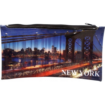 Piórnik przybornik saszetka na suwak NEW YORK