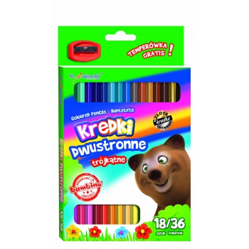 BAMBINO Kredki dwustronne trójkątne 18 szt 36 kol
