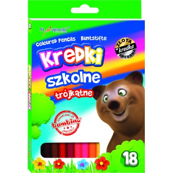 BAMBINO Kredki ołówkowe szkolne trójkątne 18 kol