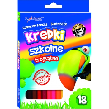 BAMBINO Kredki ołówkowe szkolne trójkątne 18 kol