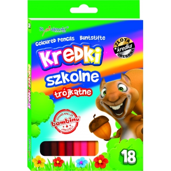 BAMBINO Kredki ołówkowe szkolne trójkątne 18 kol