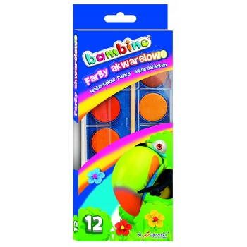 Farby BAMBINO akwarelowe 12 kol farbki akwarele