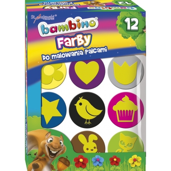 BAMBINO Farby farbki do malowania palcami 12 kol