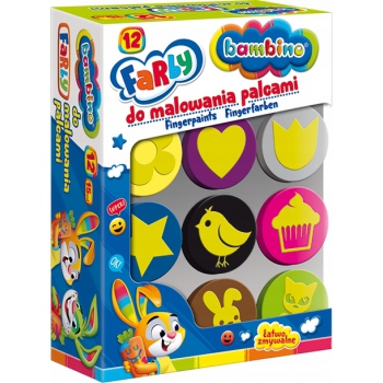 BAMBINO Farby farbki do malowania palcami 12 kol