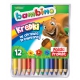 BAMBINO Kredki jumbo w drewnie GRUBE 12 kolorów
