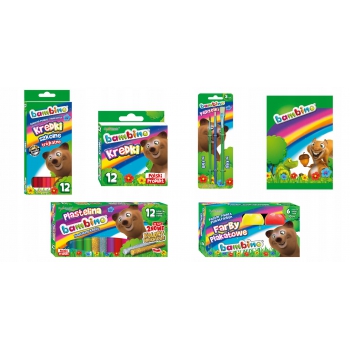 Wyprawka szkolna 17el do szkoły farby kredki bloki