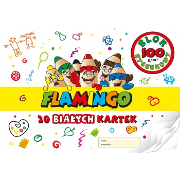 Blok rysunkowy A4 białe kartki 20 kartek
