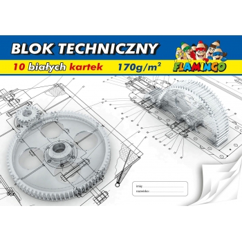 Blok techniczny A4 białe kartki 10 kartek