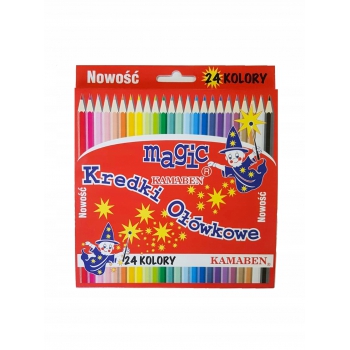 Magic Kredki ołówkowe sześciokątne szkolne 24 kol