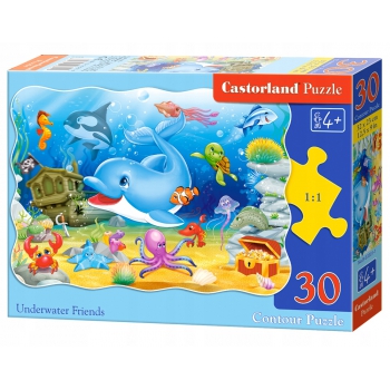 Puzzle 30 elementów PODWODNE ZWIERZĘTA Castor 4+