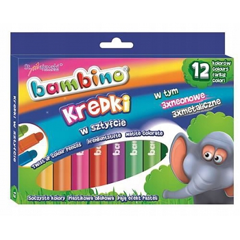 Kredki w sztyfcie BAMBINO 12kol wykręcane