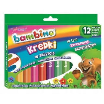 Kredki w sztyfcie BAMBINO 12kol wykręcane