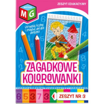 Zagadkowe kolorwanki nr 3 kolorowanka zeszyt edu